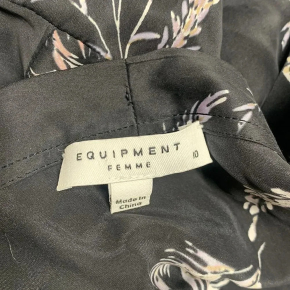 Equipment Femme Fanetta Wrap Mini Dress Silk Black Floral NWT New Size 10 - Picture 15 of 16